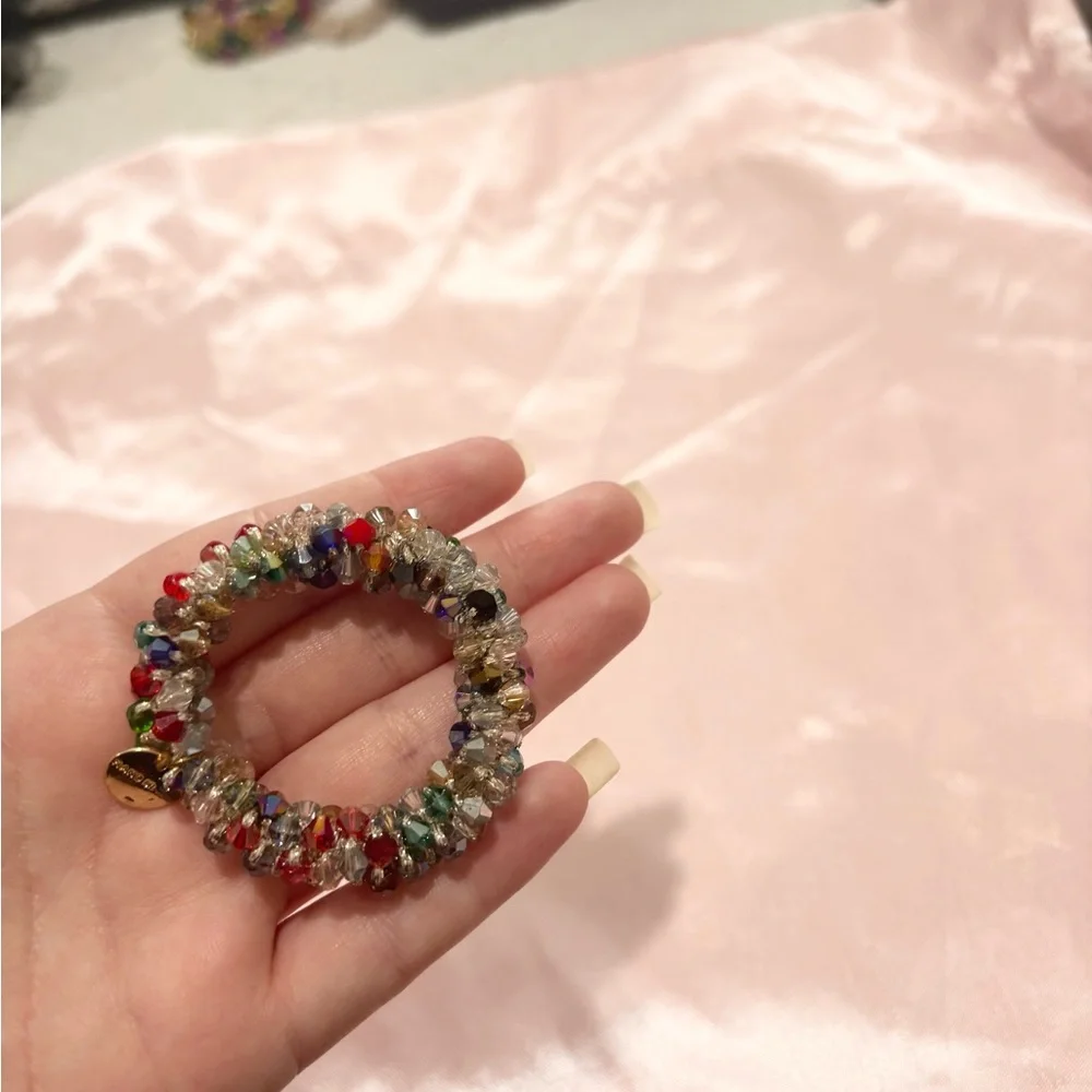 5/$15 🩷 MUST BUNDLE Vintage Y2K Multicolor Crystal Beaded Hair Tie